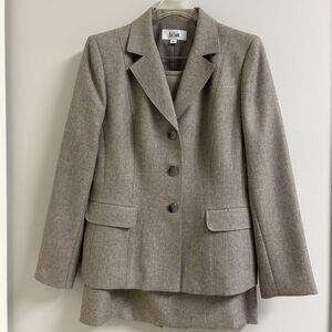 NWT Le Suit Size 12 Jacket and Skirt Women's 12 Coat Work Suit Brown Outfit